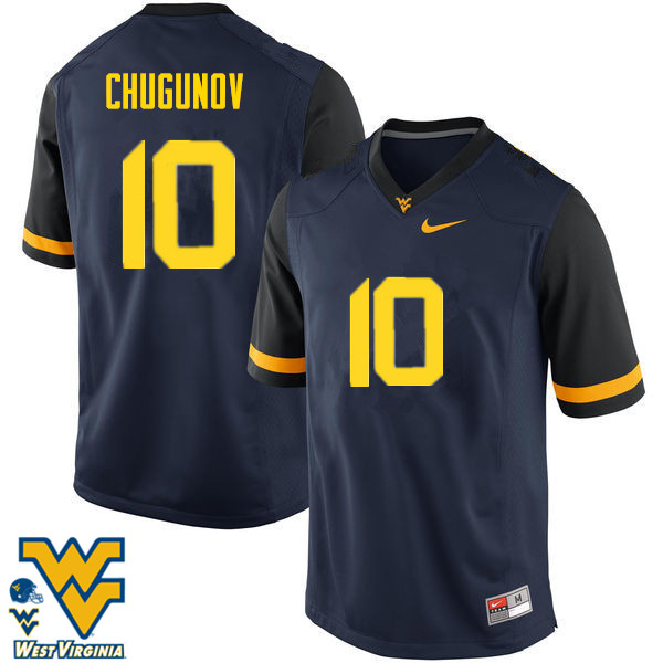 NCAA Men's Chris Chugunov West Virginia Mountaineers Navy #11 Nike Stitched Football College Authentic Jersey FG23D22DZ